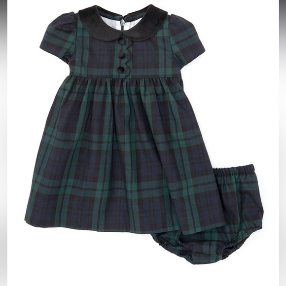 New! Peter Pan Collar Holiday Plaid Dress - Picture 3 of 8